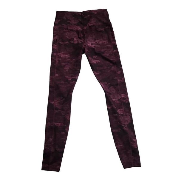 Avia Ladies Pink Marled Camo Print Athletic Leggings with Side Pockets - Size Sm - Picture 1 of 5
